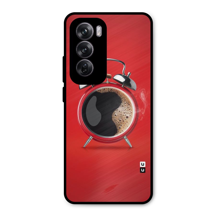 Coffee Clock Metal Back Case for Oppo Reno12 Pro