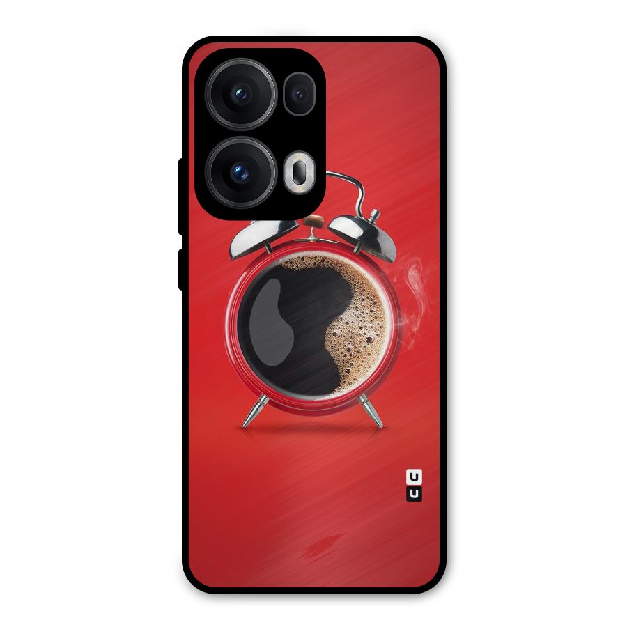 Coffee Clock Metal Back Case for Oppo Reno13 Pro
