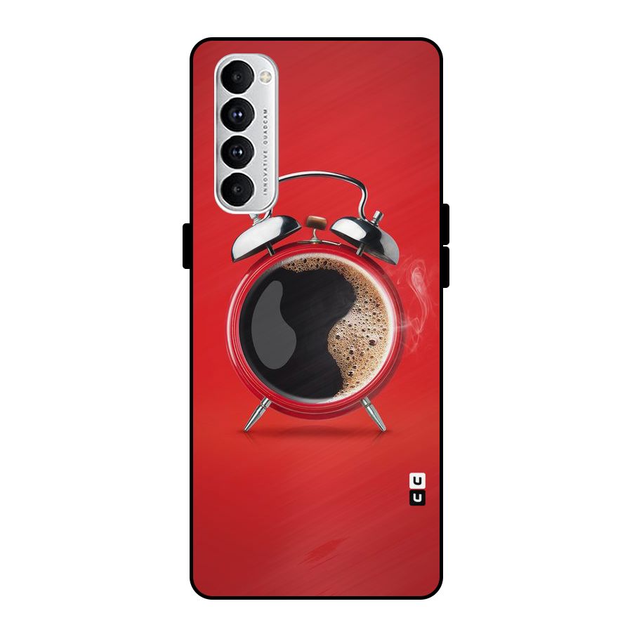 Coffee Clock Metal Back Case for Oppo Reno4 Pro