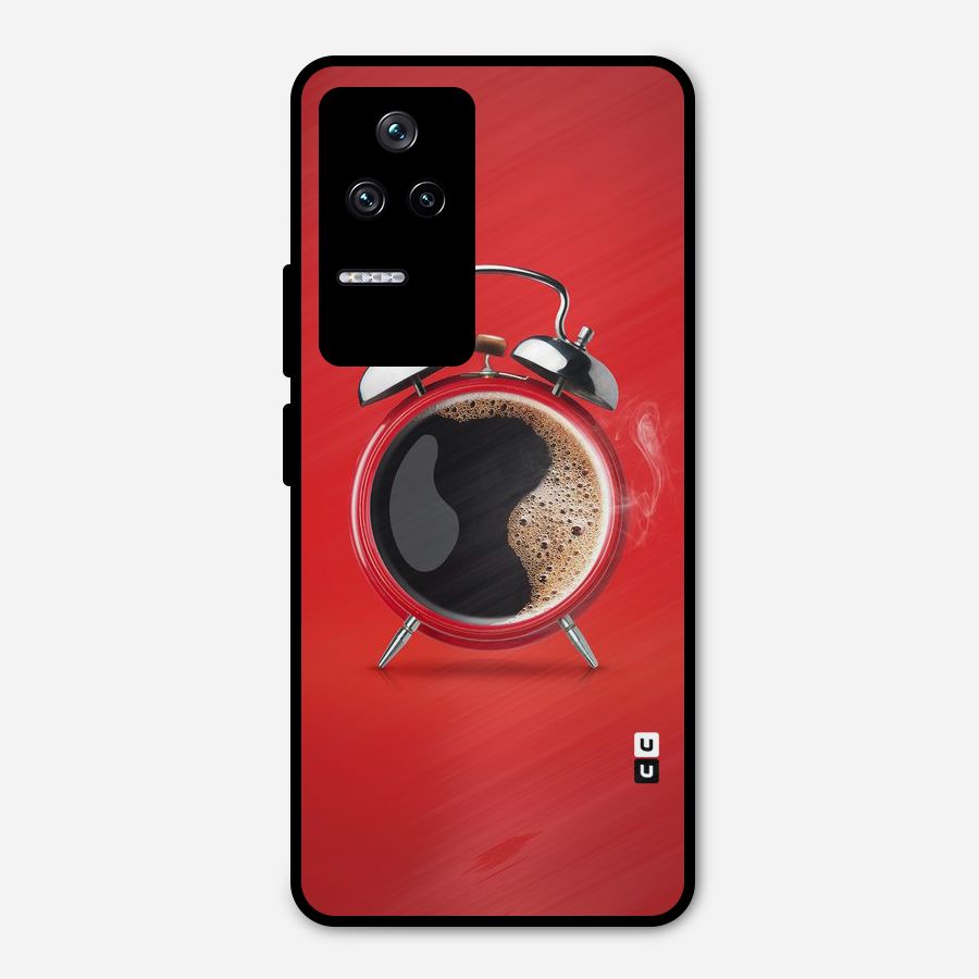 Coffee Clock Metal Back Case for Poco F4 5G