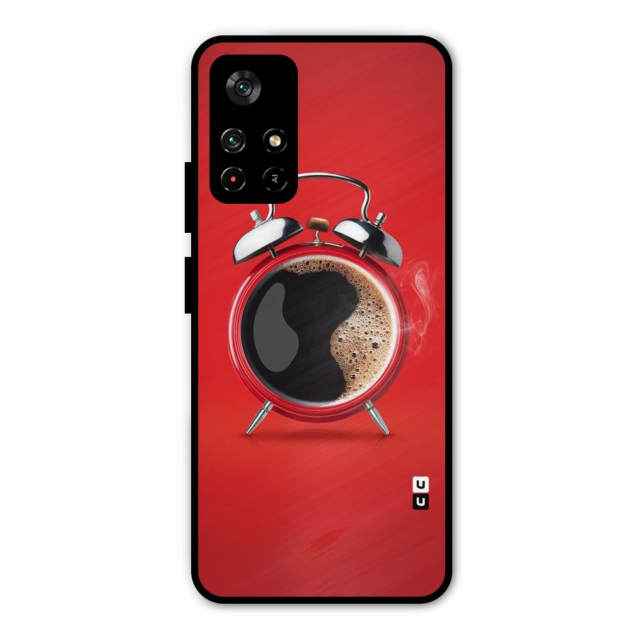 Coffee Clock Metal Back Case for Poco M4 Pro 5G