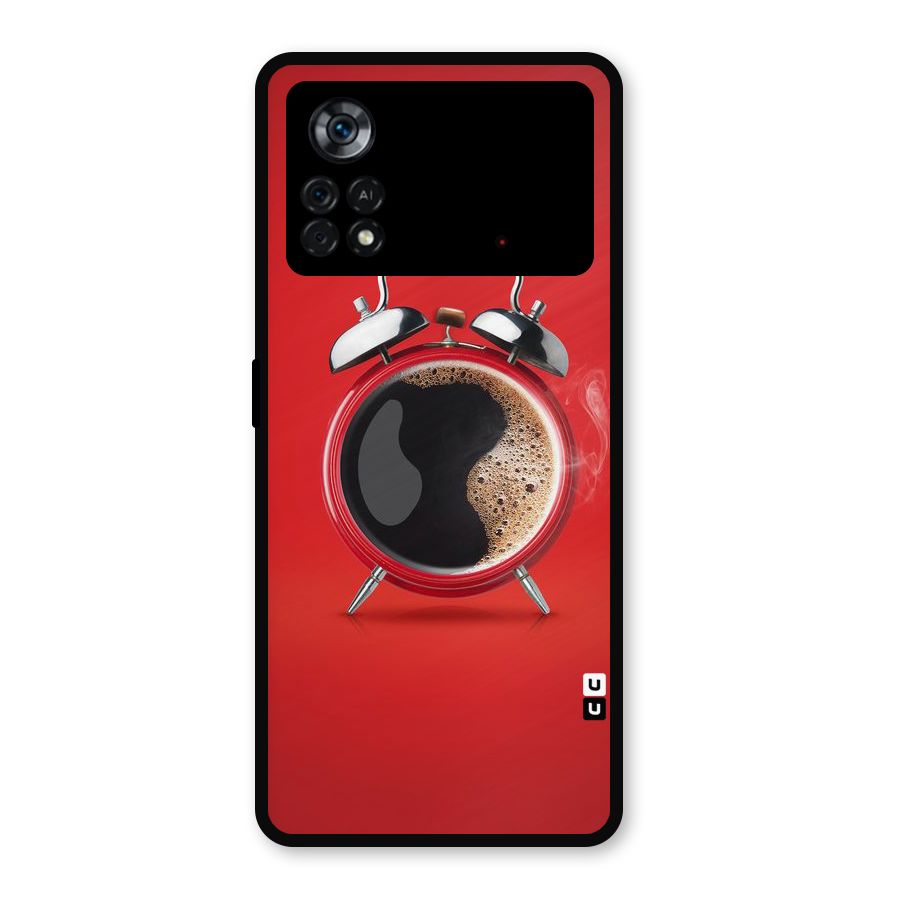 Coffee Clock Metal Back Case for Poco X4 Pro 5G