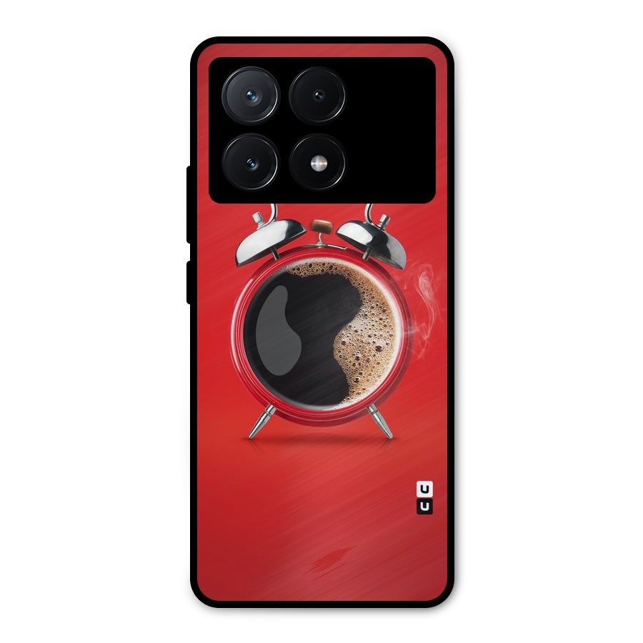 Coffee Clock Metal Back Case for Poco X6 Pro