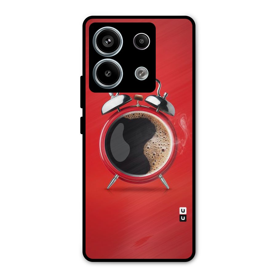 Coffee Clock Metal Back Case for Redmi Note 13 Pro 5G