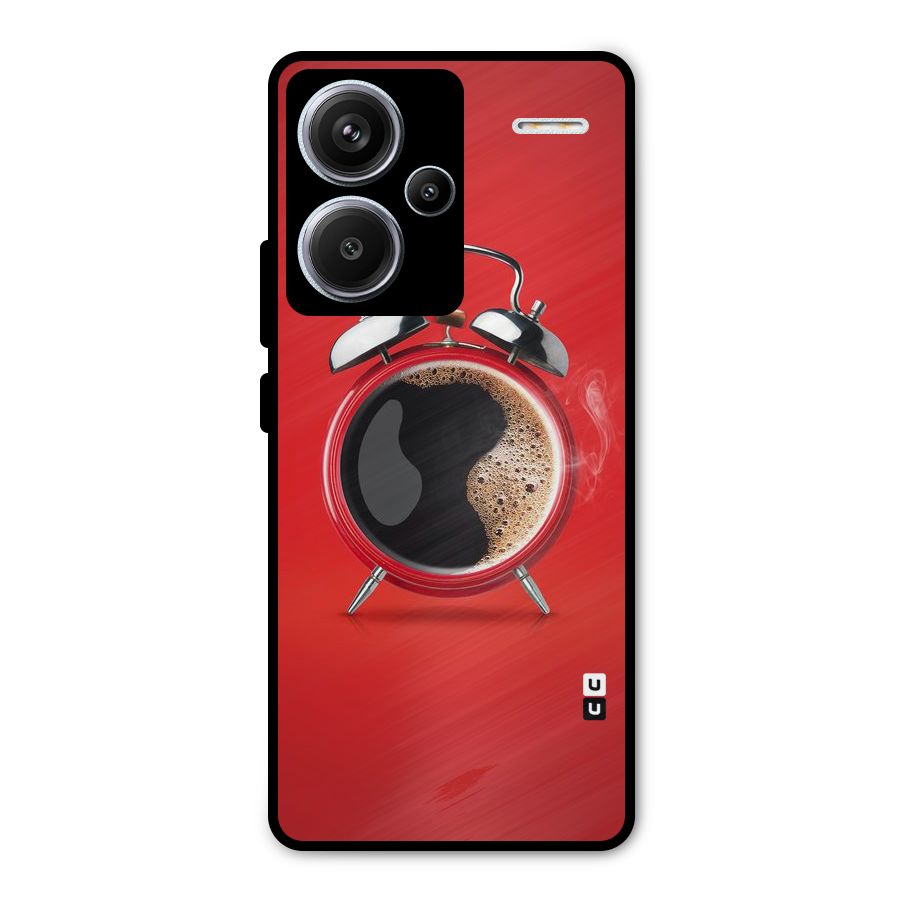 Coffee Clock Metal Back Case for Redmi Note 13 Pro Plus