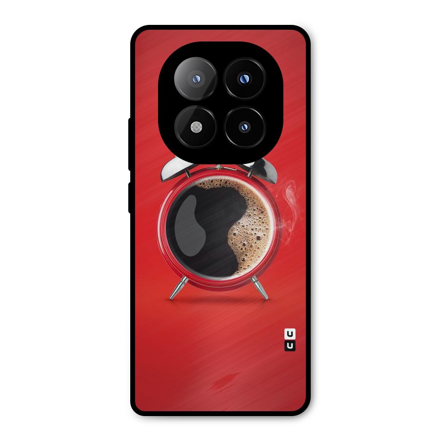 Coffee Clock Metal Back Case for Redmi Note 14 Pro Plus 5G