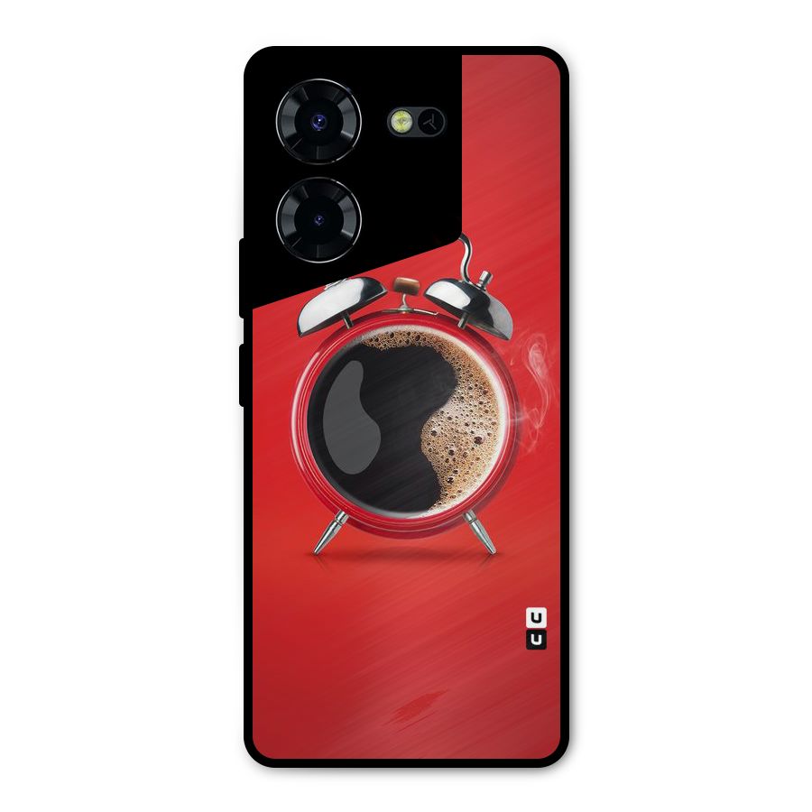 Coffee Clock Metal Back Case for Tecno Pova 5 Pro 5G