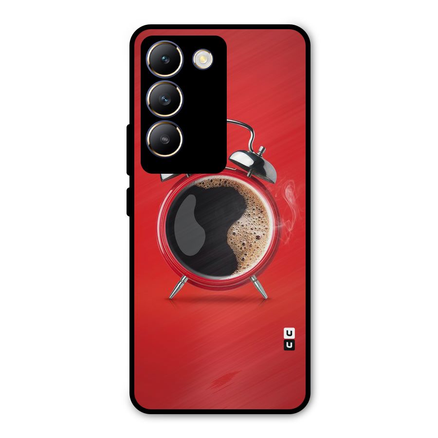 Coffee Clock Metal Back Case for Vivo T3 5G
