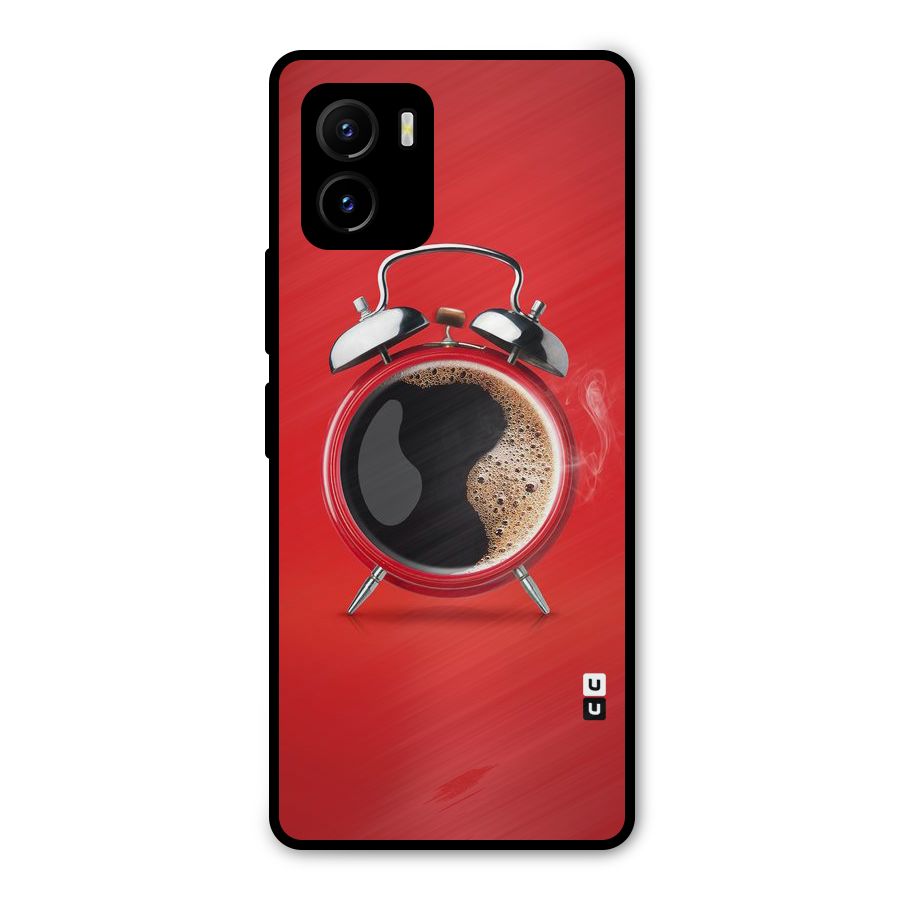 Coffee Clock Metal Back Case for Vivo Y15s
