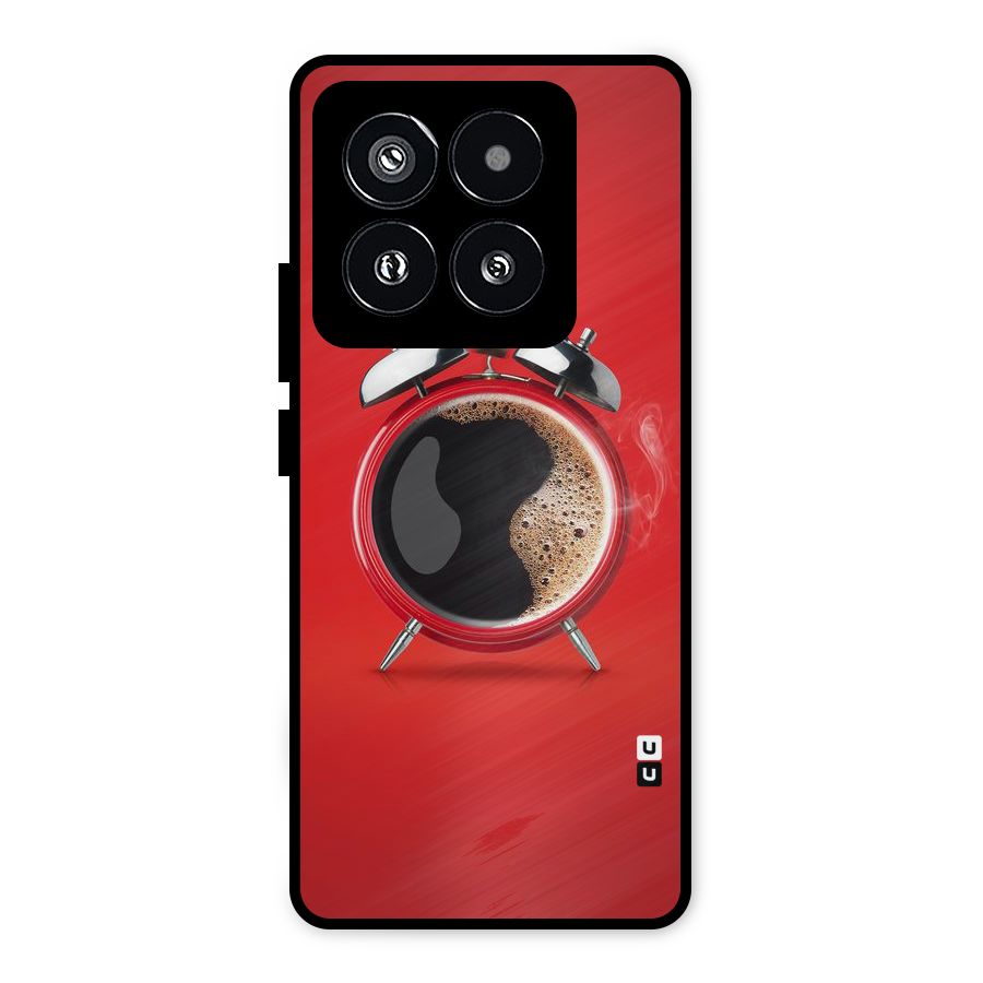 Coffee Clock Metal Back Case for Xiaomi 14 Pro
