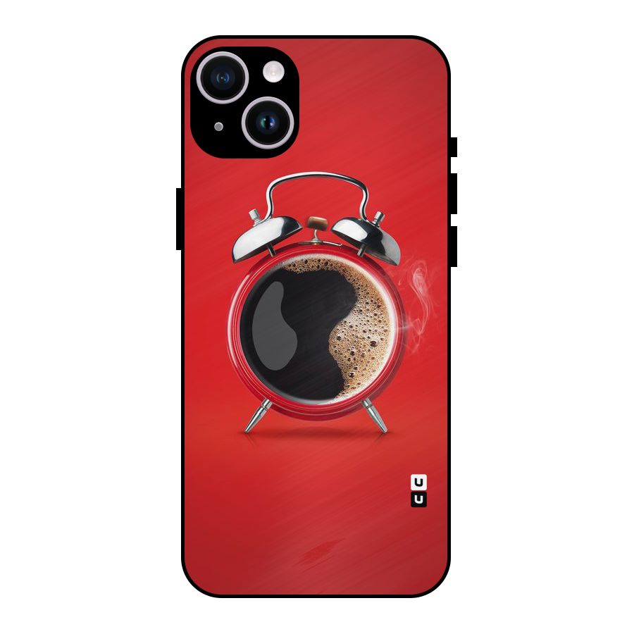 Coffee Clock Metal Back Case for iPhone 14 Plus