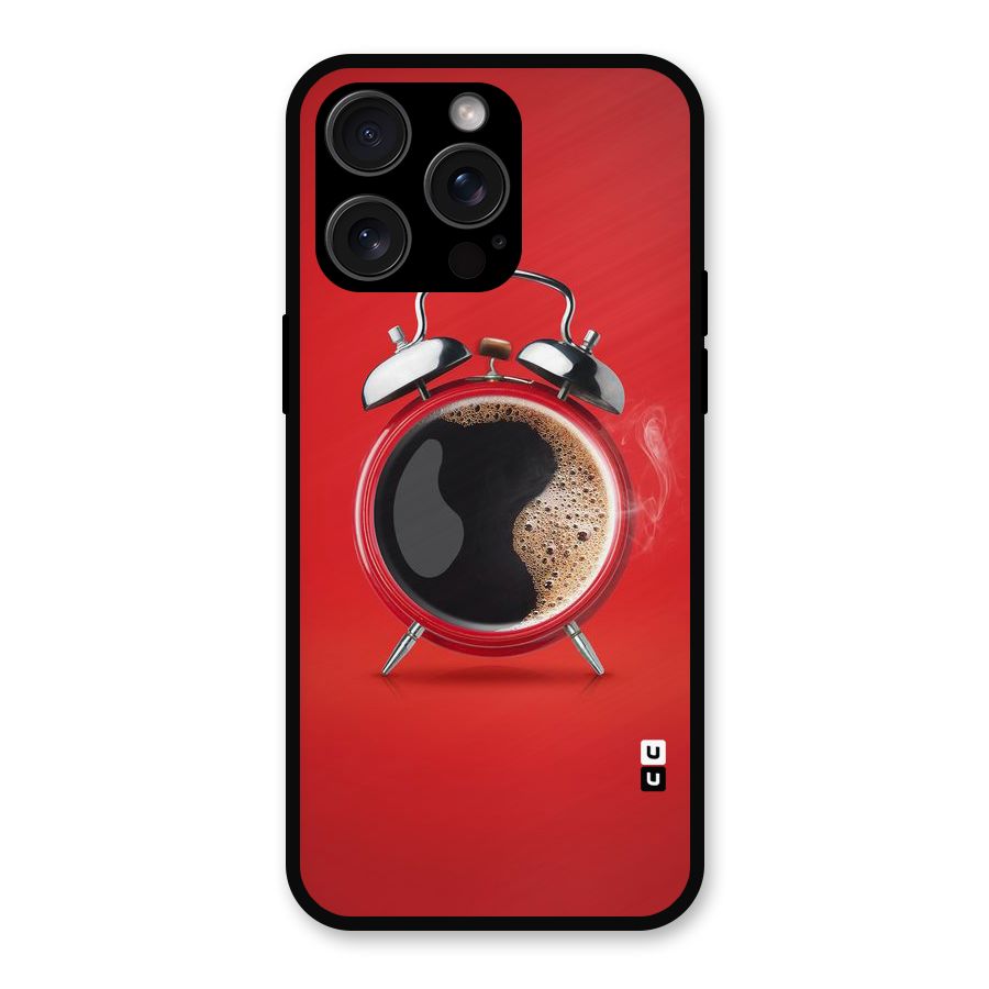 Coffee Clock Metal Back Case for iPhone 15 Pro Max