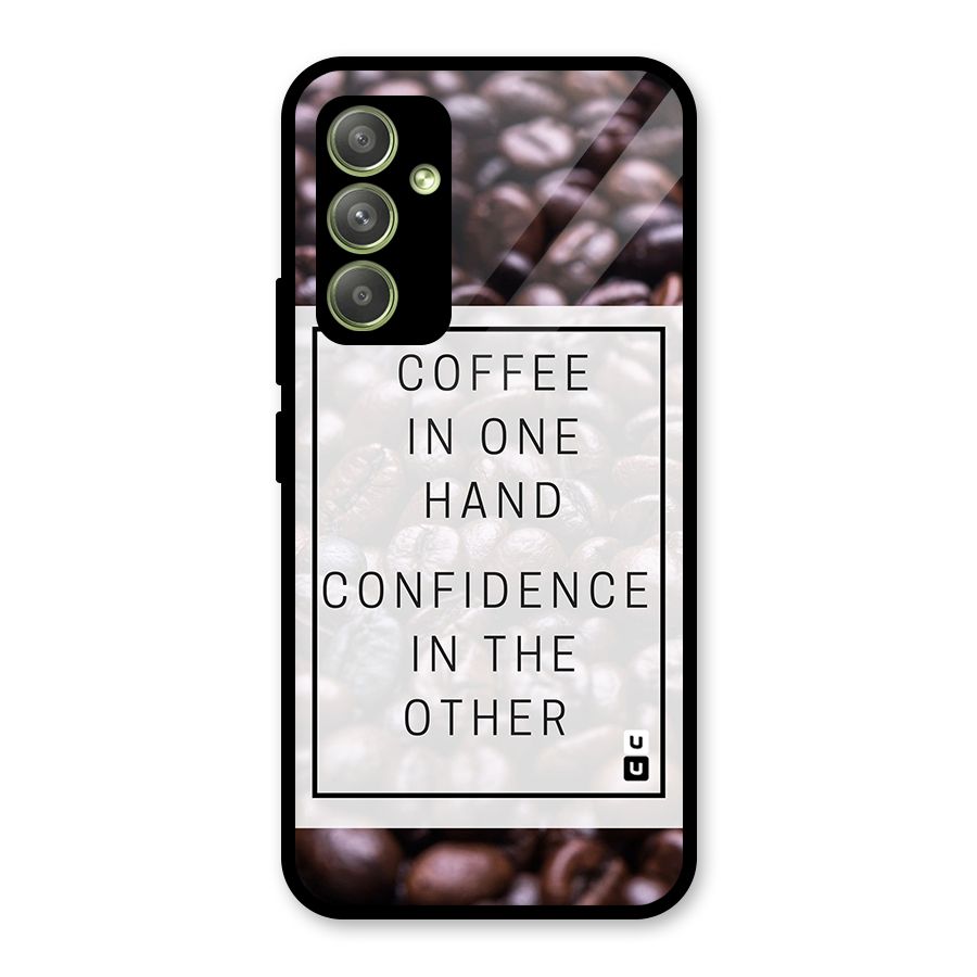 Coffee Confidence Quote Glass Back Case for Galaxy A54