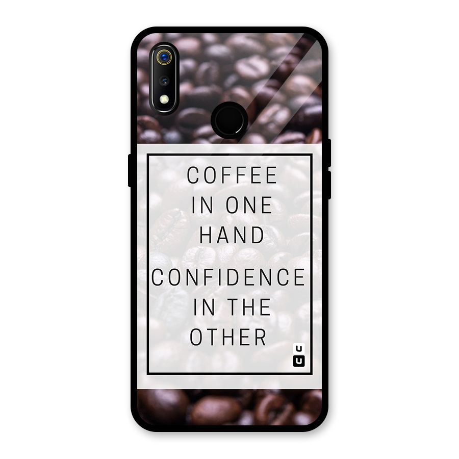 Coffee Confidence Quote Glass Back Case for Realme 3i