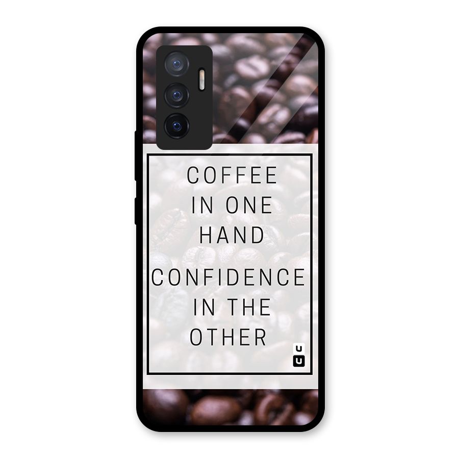 Coffee Confidence Quote Glass Back Case for Vivo V23e