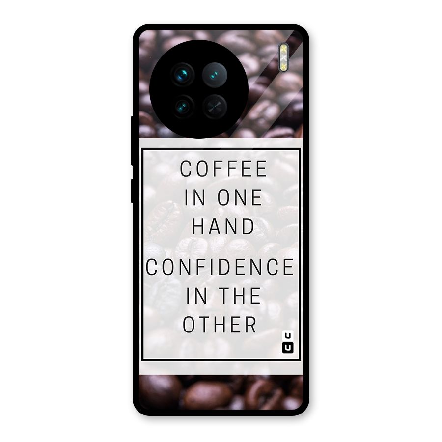 Coffee Confidence Quote Glass Back Case for Vivo X90
