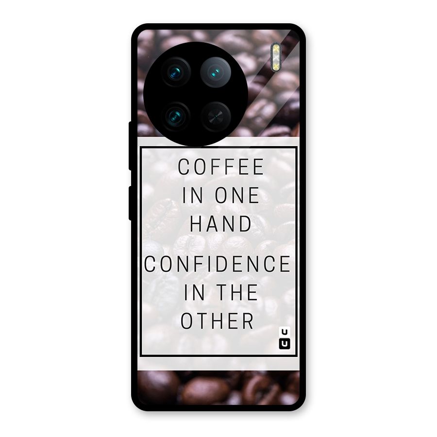 Coffee Confidence Quote Glass Back Case for Vivo X90 Pro