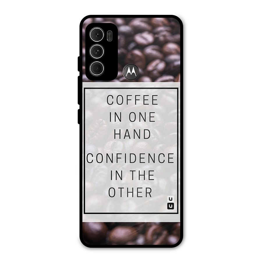 Coffee Confidence Quote Metal Back Case for Moto G60