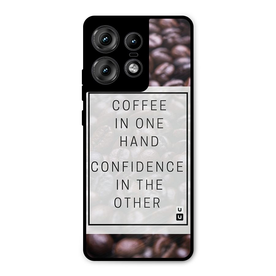 Coffee Confidence Quote Metal Back Case for Motorola Edge 50 Pro
