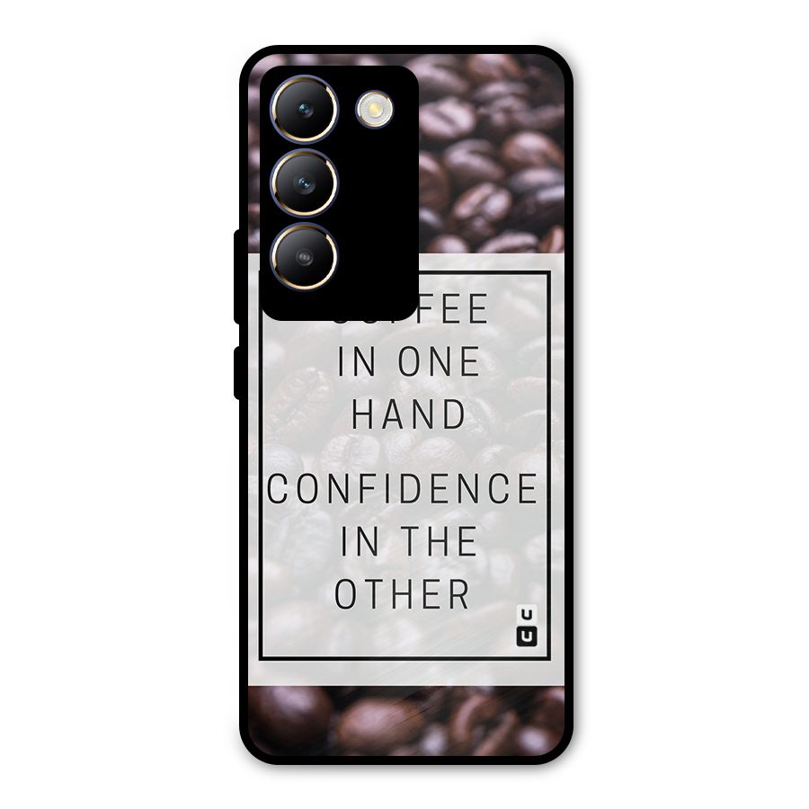 Coffee Confidence Quote Metal Back Case for Vivo T3 5G