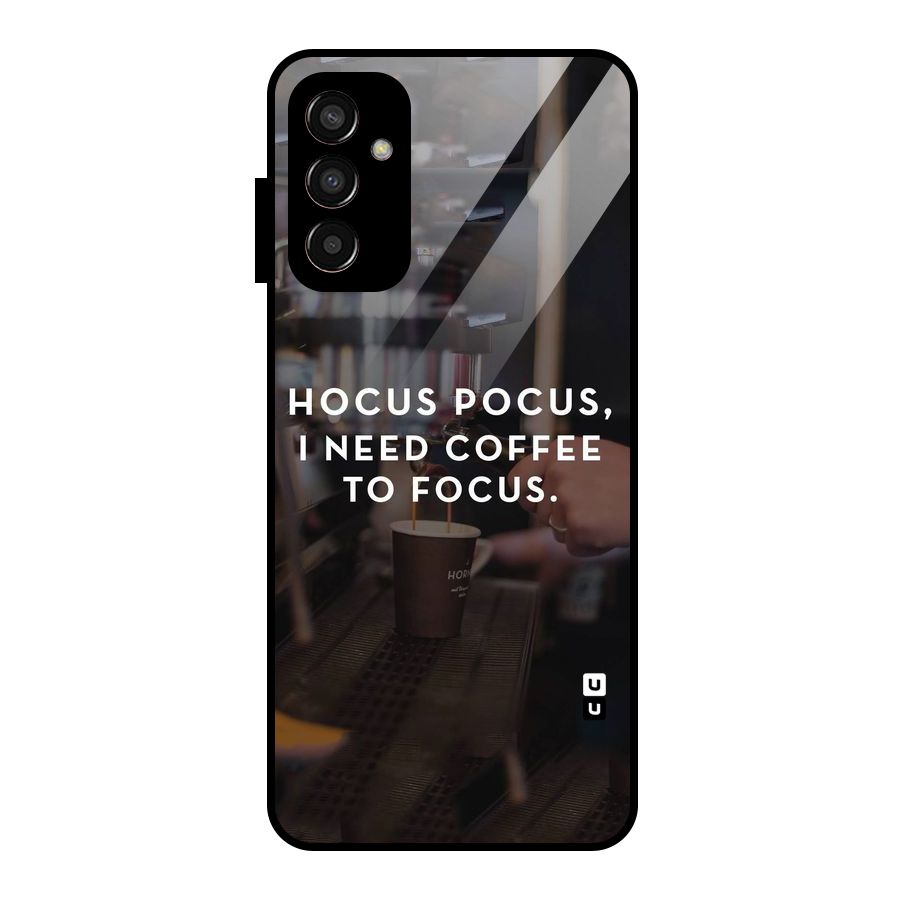 Coffee Focus Glass Back Case for Galaxy F13