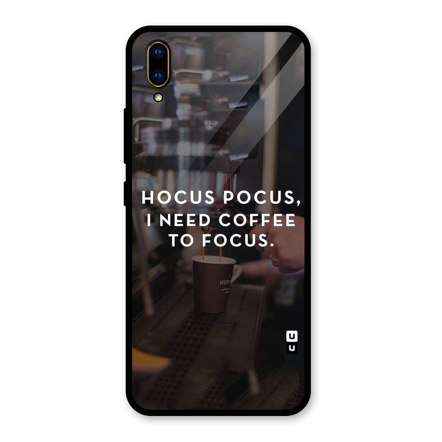 Coffee Focus Glass Back Case for Vivo V11 Pro