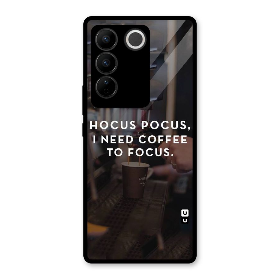 Coffee Focus Glass Back Case for Vivo V27