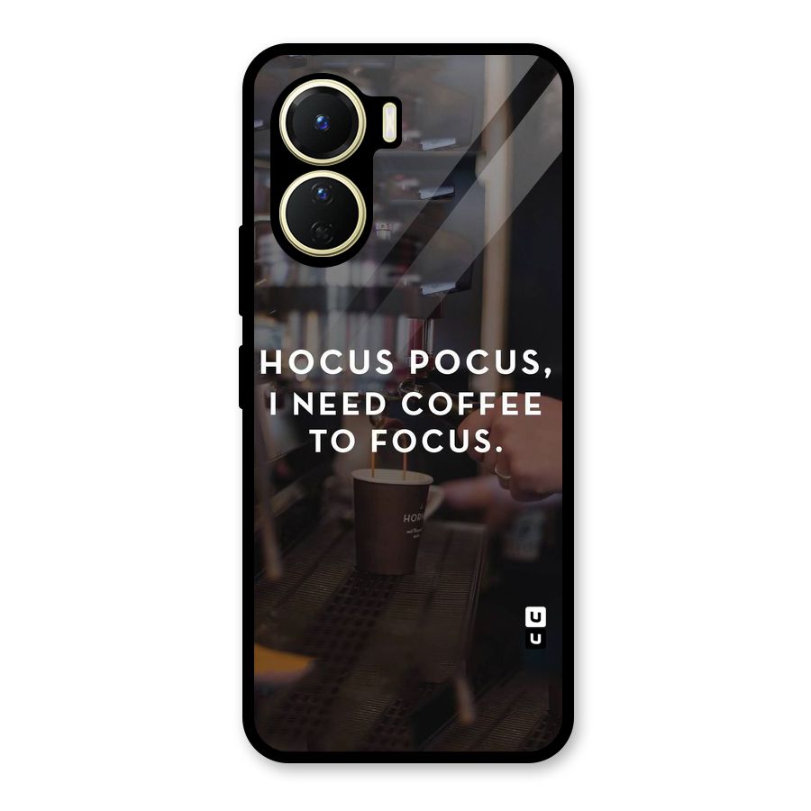 Coffee Focus Glass Back Case for Vivo Y16