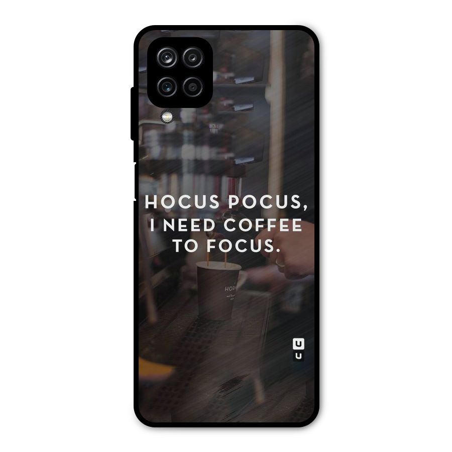 Coffee Focus Metal Back Case for Galaxy A12