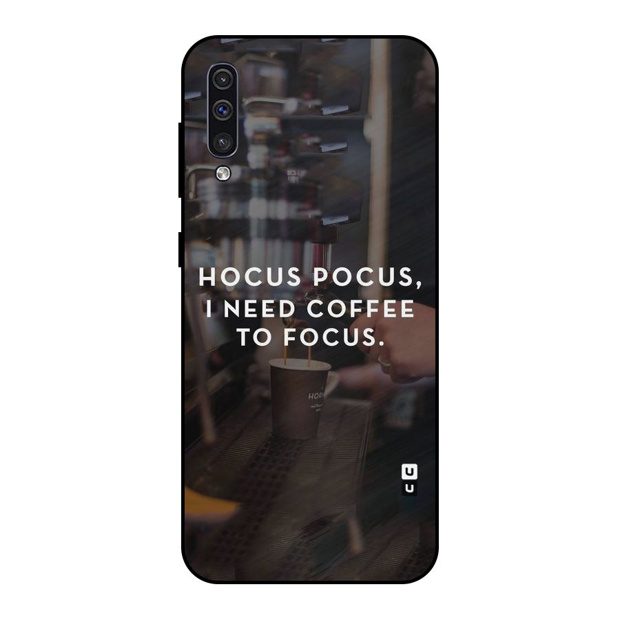 Coffee Focus Metal Back Case for Galaxy A50