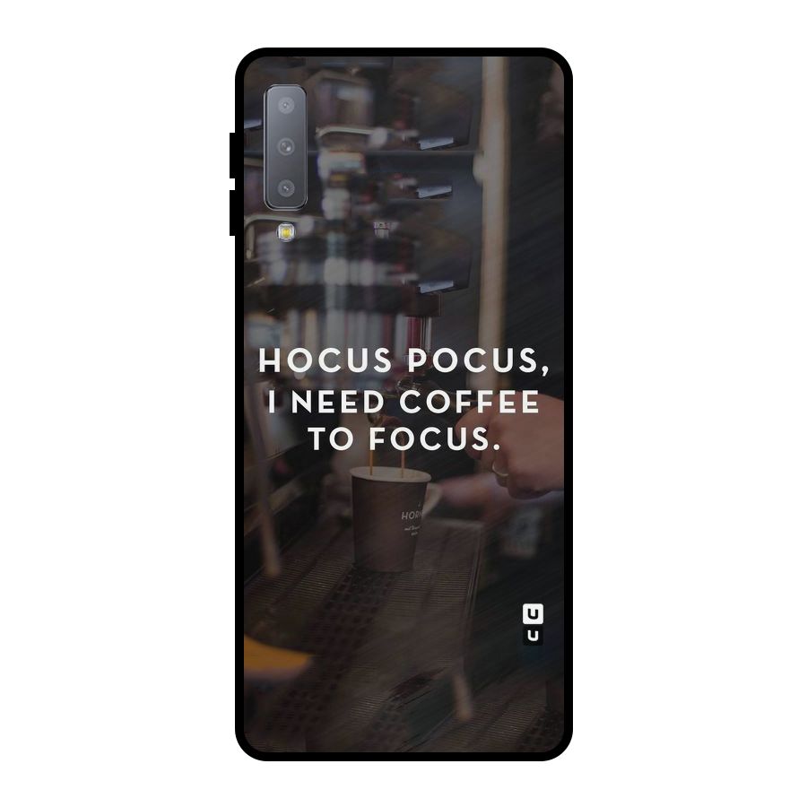 Coffee Focus Metal Back Case for Galaxy A7 (2018)