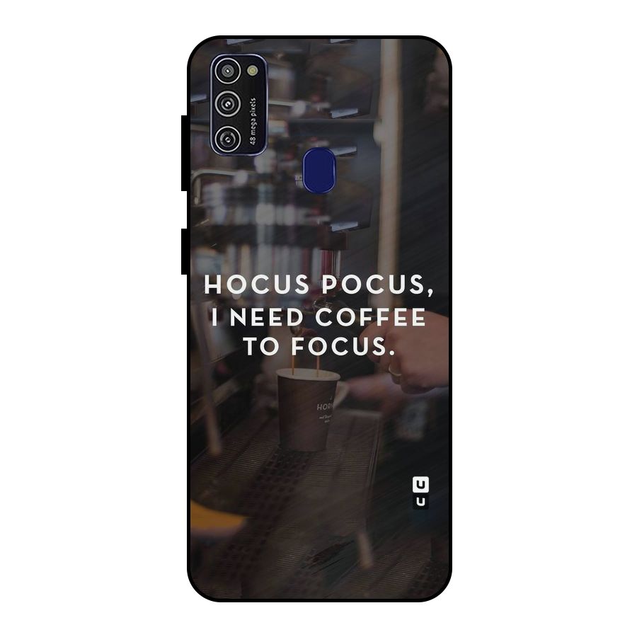 Coffee Focus Metal Back Case for Galaxy M21