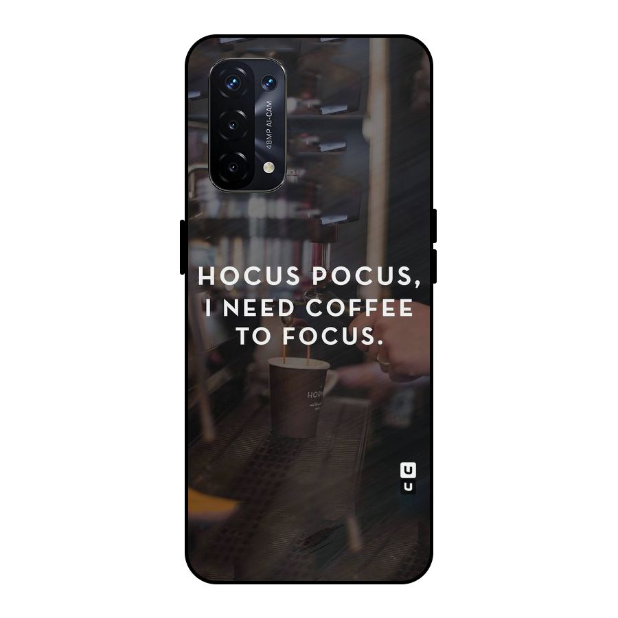 Coffee Focus Metal Back Case for Oppo A74 5G