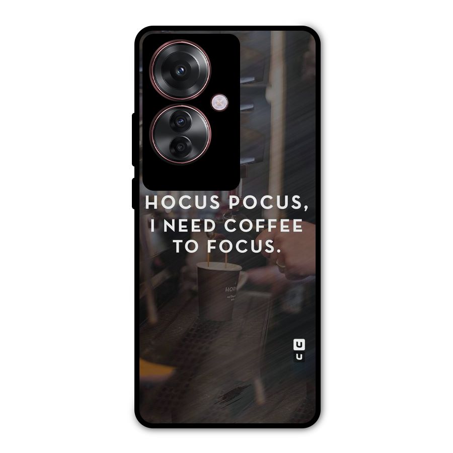 Coffee Focus Metal Back Case for Oppo F25 Pro