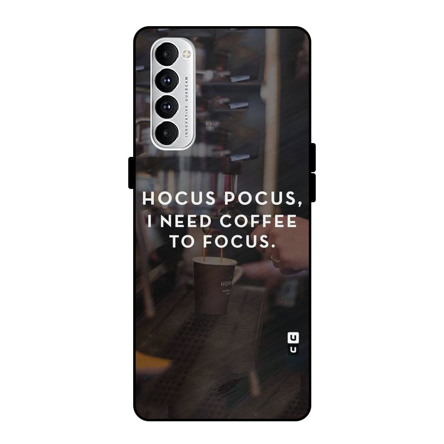 Coffee Focus Metal Back Case for Oppo Reno4 Pro