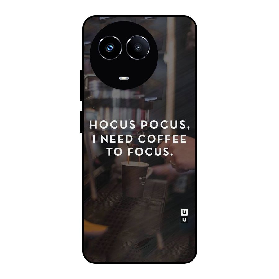 Coffee Focus Metal Back Case for Realme 11X
