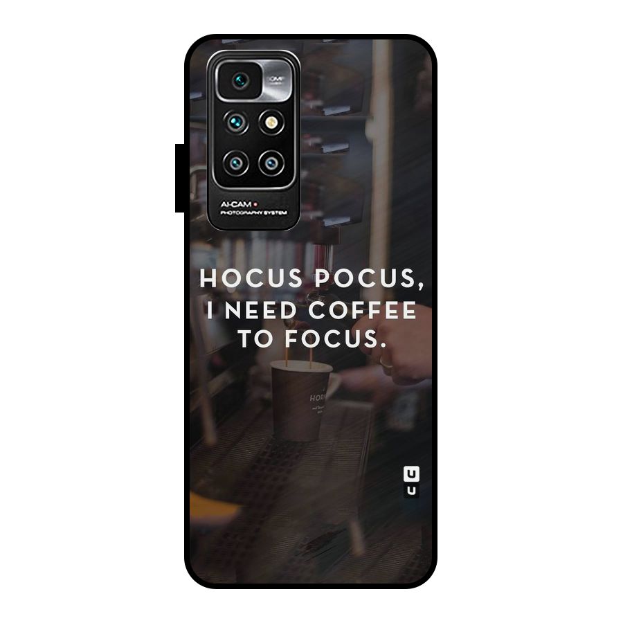 Coffee Focus Metal Back Case for Redmi 10 Prime
