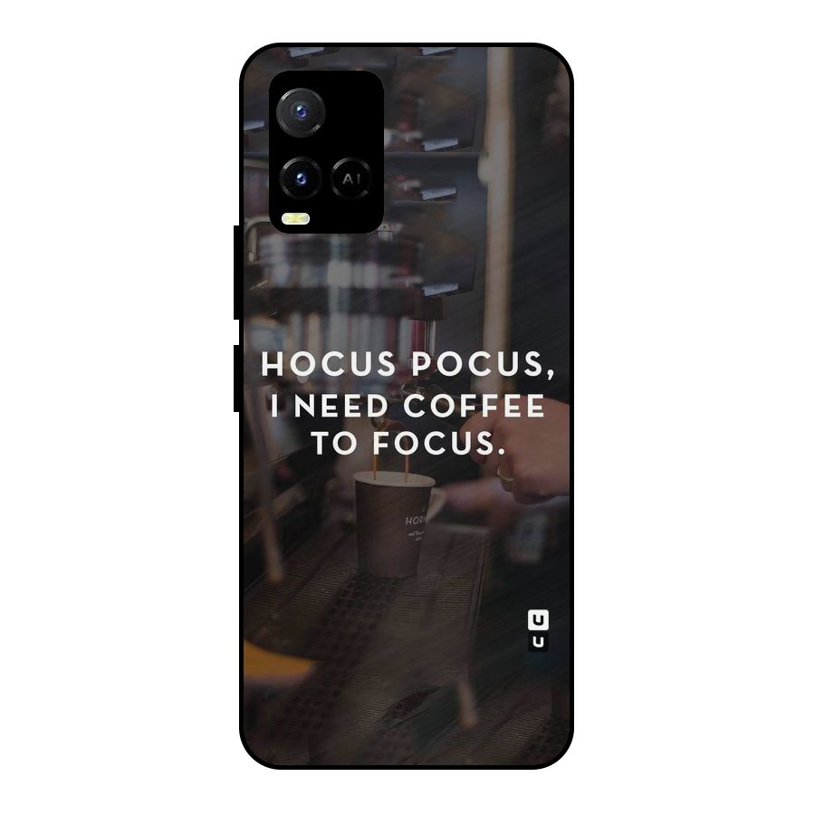 Coffee Focus Metal Back Case for Vivo Y21A