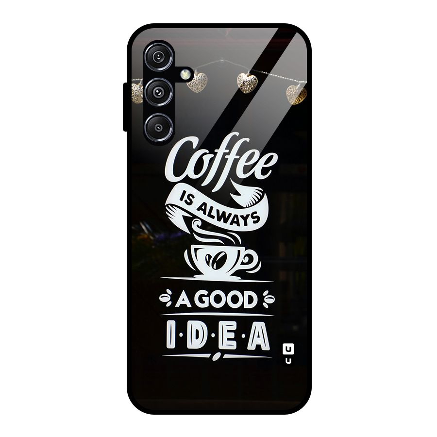 Coffee Idea Glass Back Case for Galaxy M34 5G