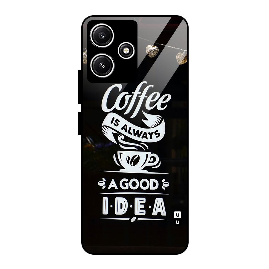 Coffee Idea Glass Back Case for Poco M6 Pro