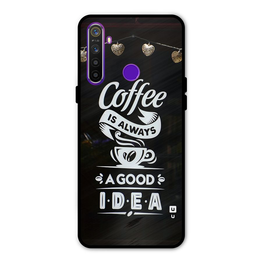 Coffee Idea Glass Back Case for Realme 5s