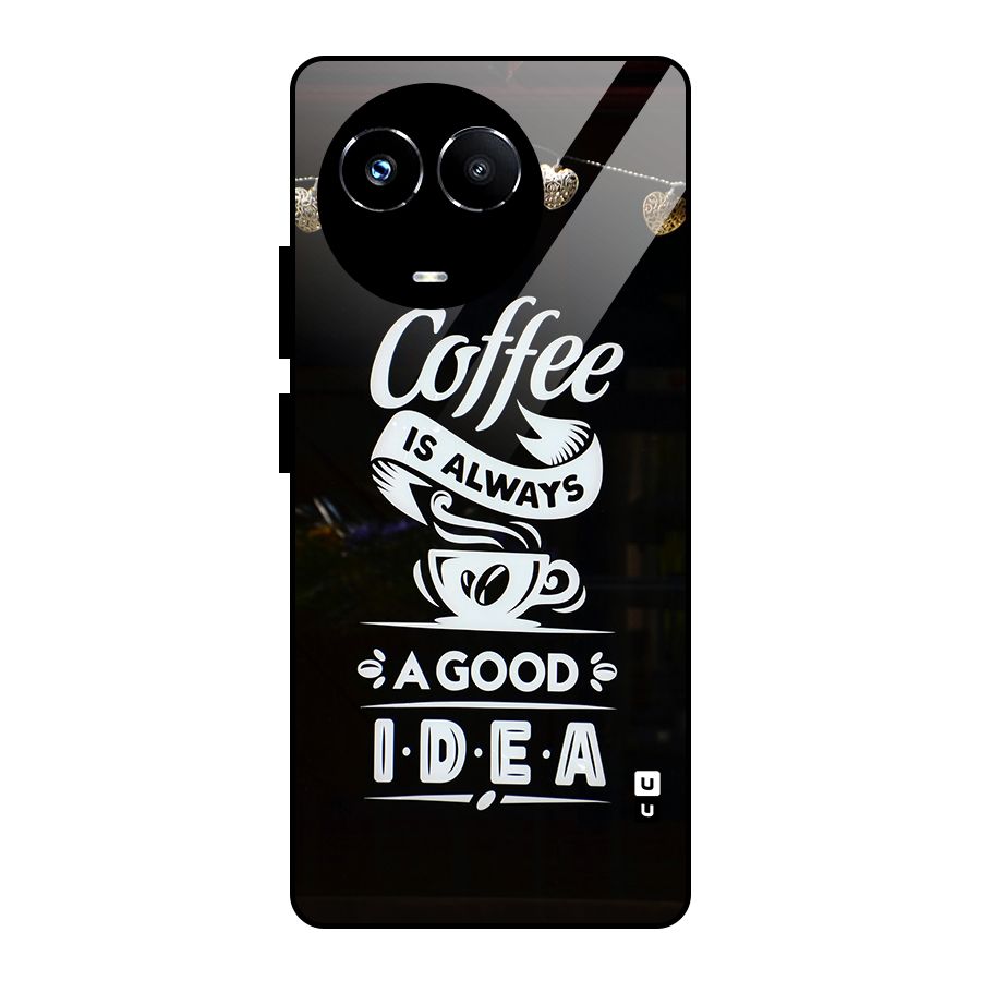 Coffee Idea Glass Back Case for Realme Narzo 60X