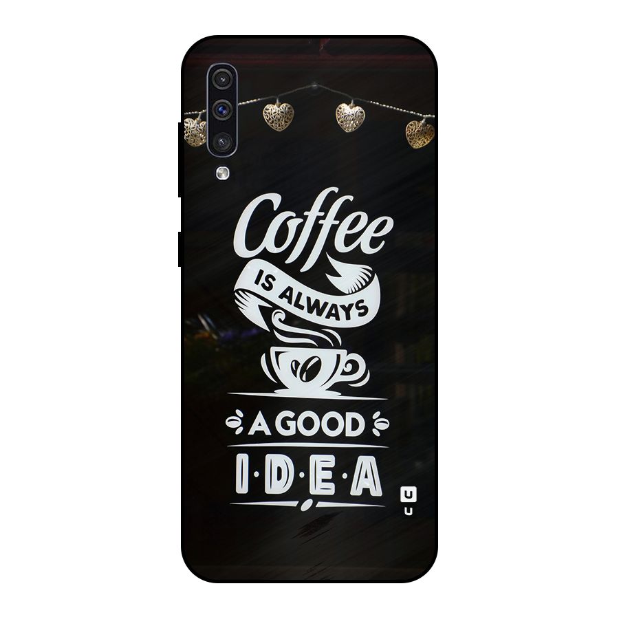 Coffee Idea Metal Back Case for Galaxy A30s