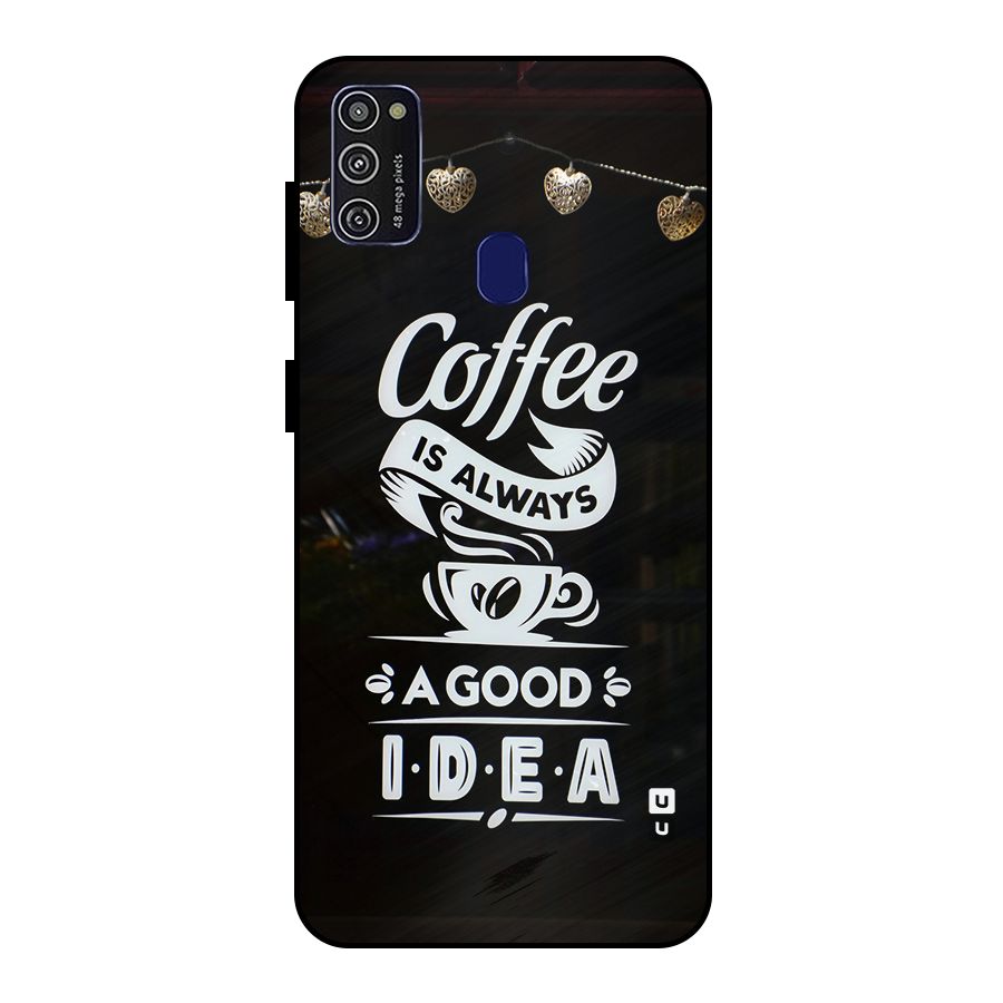 Coffee Idea Metal Back Case for Galaxy M30s