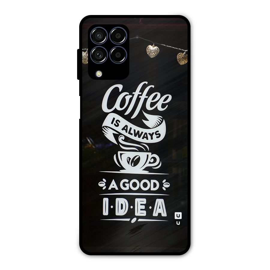 Coffee Idea Metal Back Case for Galaxy M53 5G