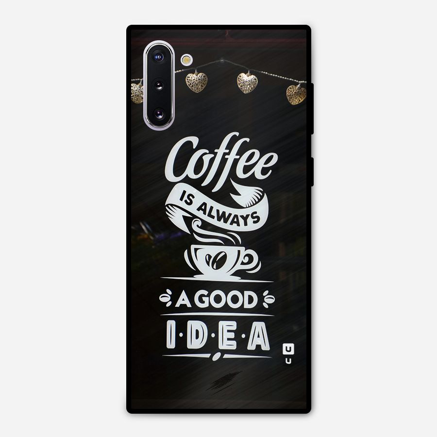 Coffee Idea Metal Back Case for Galaxy Note 10