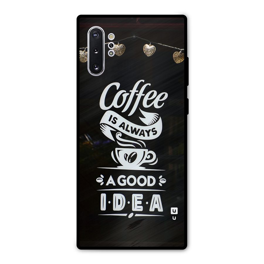 Coffee Idea Metal Back Case for Galaxy Note 10 Plus
