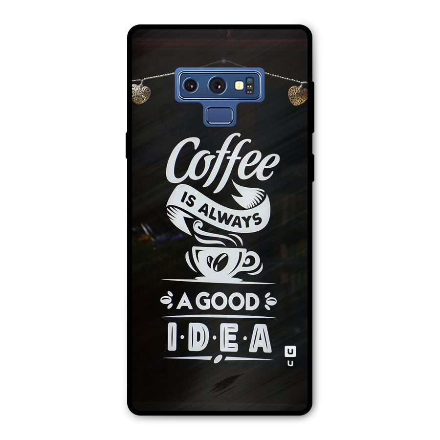 Coffee Idea Metal Back Case for Galaxy Note 9
