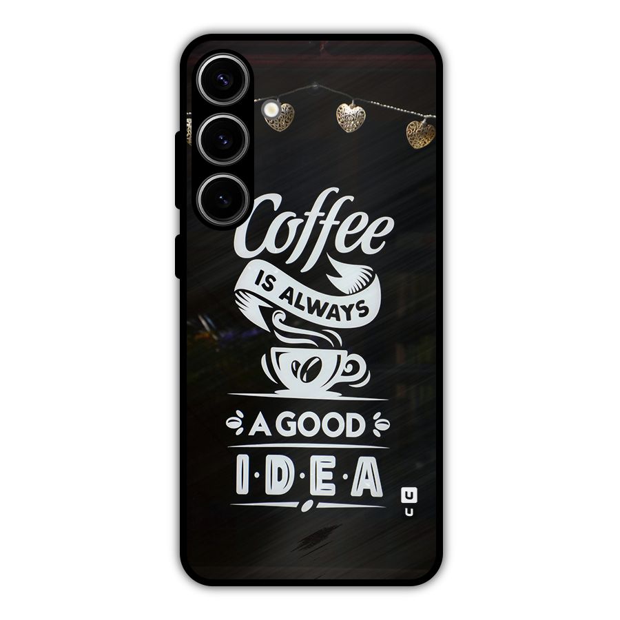 Coffee Idea Metal Back Case for Galaxy S24 Plus