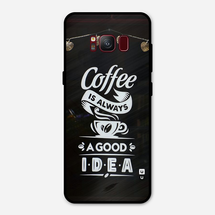 Coffee Idea Metal Back Case for Galaxy S8